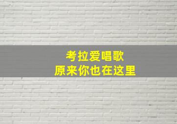 考拉爱唱歌 原来你也在这里